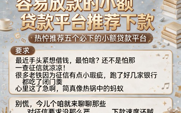 容易放款的小额贷款平台推荐下款,热忱推荐五个必下的小额贷款平台