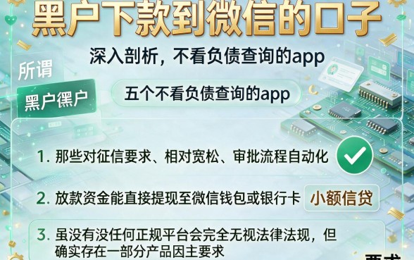黑户下款到微信的口子，深入剖析五个不看负债查询的app