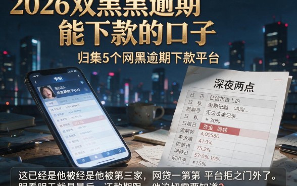 2026双黑逾期能下款的口子，归集5个网黑逾期下款平台
