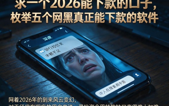 求一个2026能下款的口子，枚举五个网黑真正能下款的软件