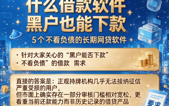 什么借款软件黑户也能下款,归纳5个不看负债的长期网贷软件