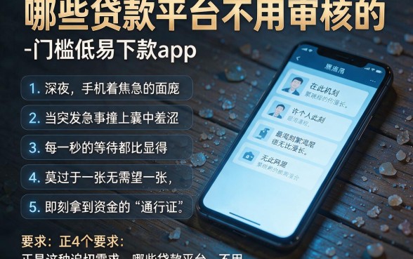 哪些贷款平台不用审核的，条列5个门槛低易下款app