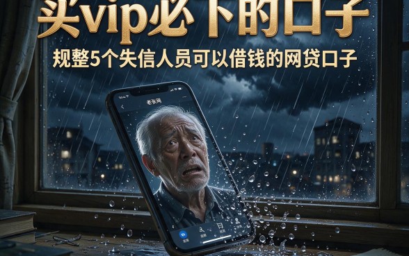 买vip必下的口子,规整5个失信人员可以借钱的网贷口子
