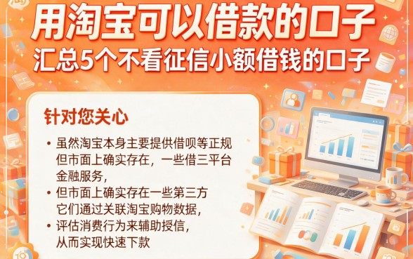 用淘宝可以借款的口子,汇总5个不看征信小额借钱的口子
