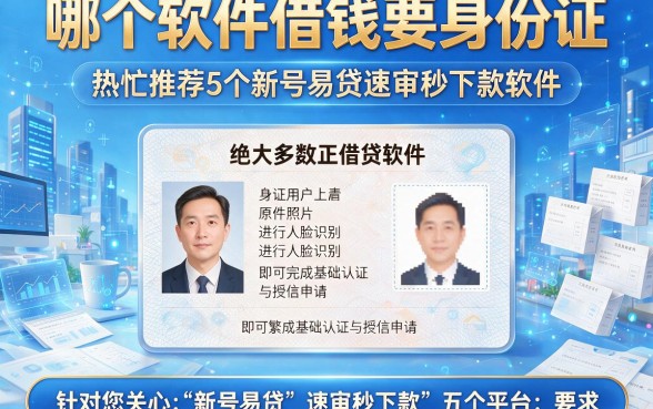 哪个软件借钱要身份证,热忱推荐5个新号易贷速审秒下款软件