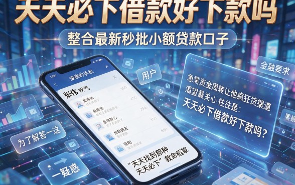 天天必下借款好下款吗,整合5个最新秒批小额贷款口子