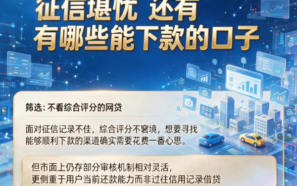 征信堪忧还有哪些能下款的口子,筛选5个不看综合评分的网贷