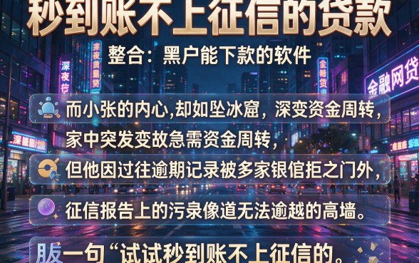 秒到账不上征信的贷款,整合五个黑户能下款的软件