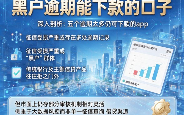 黑户逾期能下款的口子,深入剖析五个逾期太多仍可下款的app