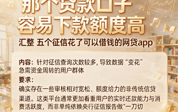 那个贷款口子容易下款额度高,汇整五个征信花了可以借钱的网贷app
