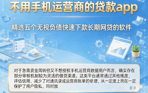 不用手机运营商的贷款app,精选五个无视负债快速下款长期网贷的软件