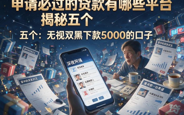 申请必过的贷款有哪些平台,揭秘五个无视双黑下款5000的口子