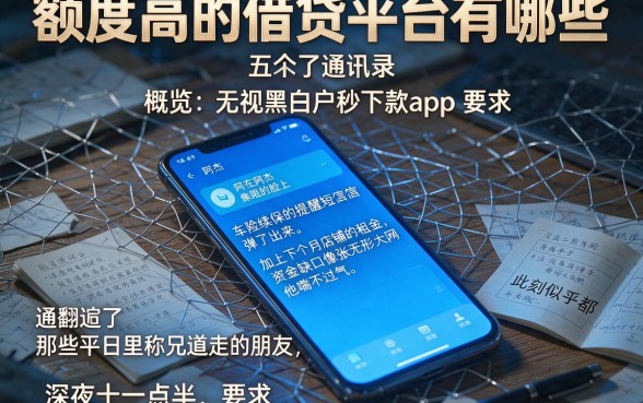 额度高的借贷平台有哪些,概览五个无视黑白户秒下款app