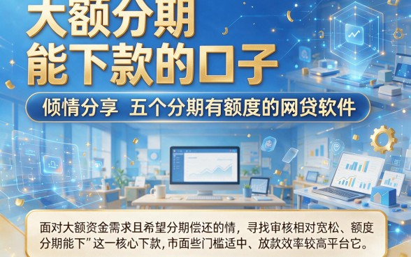 大额分期能下款的口子,倾情分享五个分期有额度的网贷软件