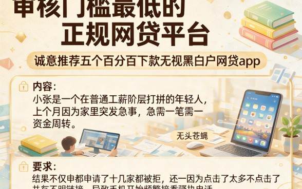 审核门槛最低的正规网贷平台，诚意推荐五个百分百下款无视黑白户网贷app