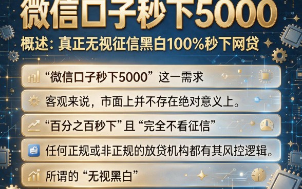 微信口子秒下5000，概括五个真正无视征信黑白100%秒下网贷