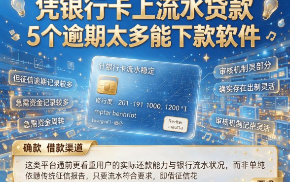 凭银行卡上流水贷款,详细阐述5个逾期太多能下款软件