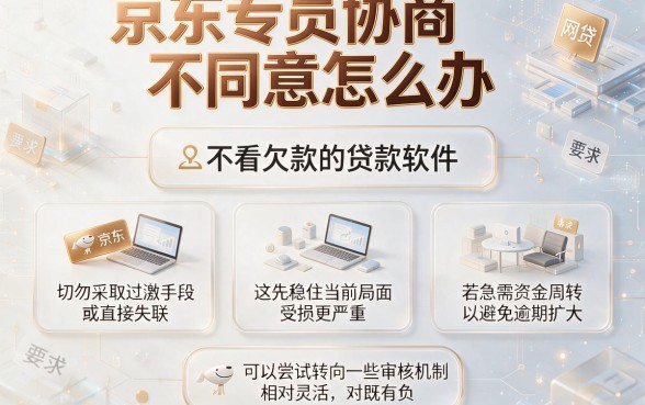 京东专员协商不同意怎么办，规整五个不看欠款的贷款软件