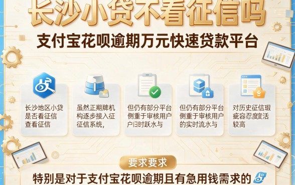 长沙小贷不看征信吗，理出五个支付宝花呗逾期万元快速贷款平台