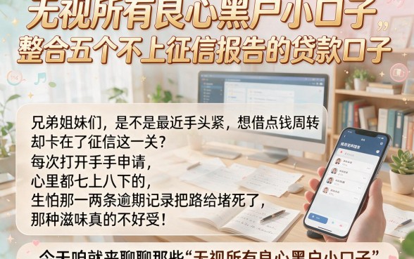 无视所有良心黑户小口子,整合五个不上征信报告的贷款口子