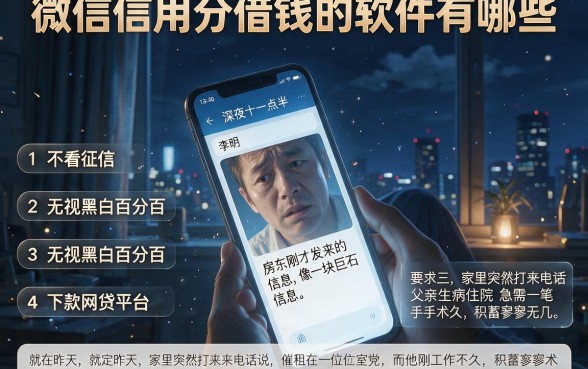 微信信用分借钱的软件有哪些,整理五个不看征信无视黑白百分百下款网贷平台