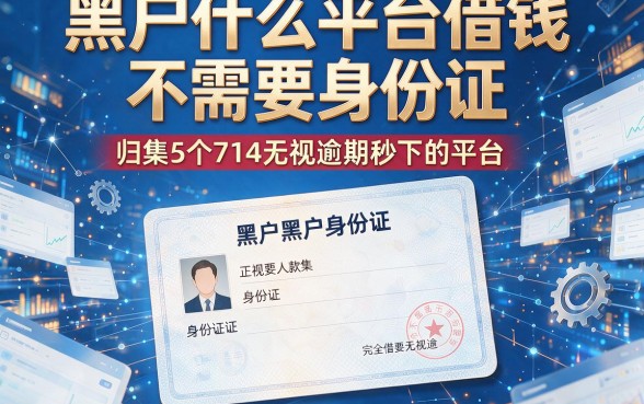 黑户什么平台借钱不需要身份证,归集5个714无视逾期秒下的平台