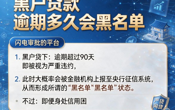 黑户贷款逾期多久会黑名单，详尽说明5个闪电审批的平台
