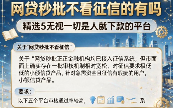 网贷秒批不看征信的有吗,精选5个无视一切是人就下款的平台