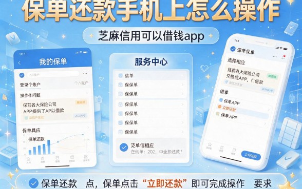 保单还款手机上怎么操作,归纳5个芝麻信用可以借钱的app