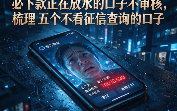 必下款正在放水的口子不审核，梳理五个不看征信查询的口子