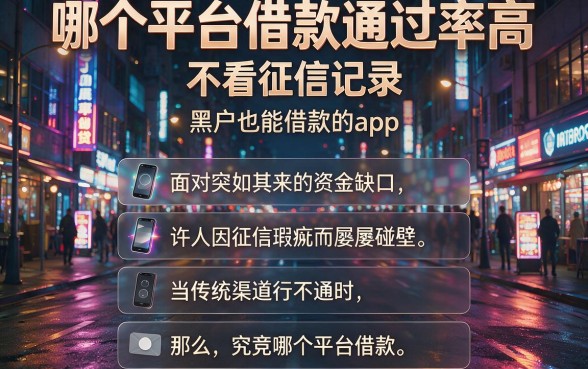 哪个平台借款通过率高,不看征信记录,条列5个黑户也能借款的app