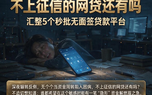 不上征信的网贷还有吗,汇整5个秒批无面签贷款平台