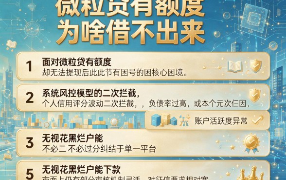 微粒贷有额度为啥借不出来,细致阐述五个无视花黑烂户能下款的网贷