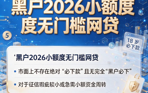 黑户2026小额度无门槛网贷，归纳5个18岁必下款的网贷软件