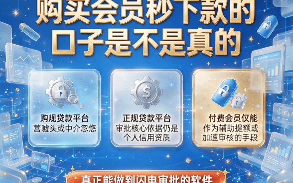 购买会员秒下款的口子是不是真的,理出五个闪电审批的软件