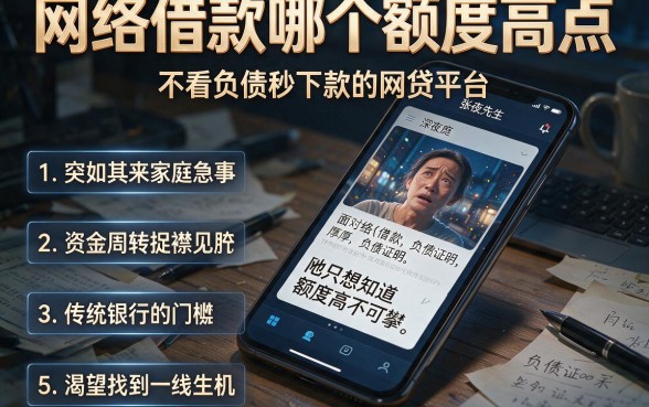 网络借款哪个额度高点，理出五个不看负债秒下款的网贷平台