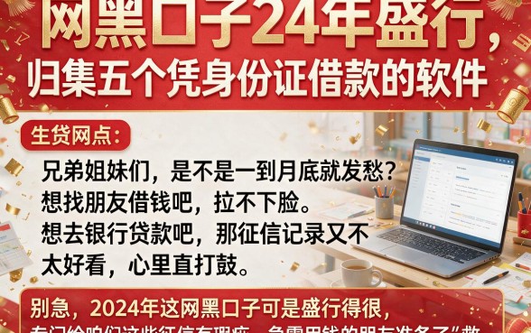 网黑口子24年盛行,归集五个凭身份证借款的软件