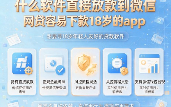 什么软件直接放款到微信，梳理五个网贷容易下款18岁的app