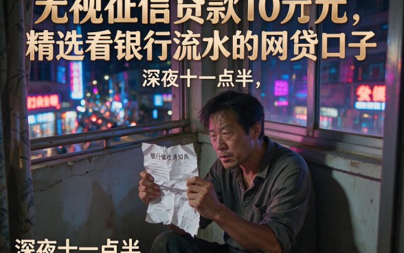 无视征信贷款10万元，精选五个看银行流水的网贷口子