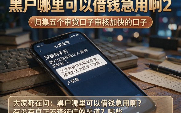 黑户哪里可以借钱急用啊2,归集五个审贷口子审核加快的口子