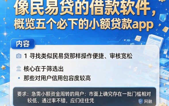 像民易贷的借款软件,概览五个必下的小额贷款app