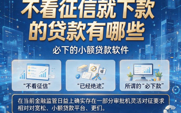 不看征信就下款的贷款有哪些,规整五个必下的小额贷款软件
