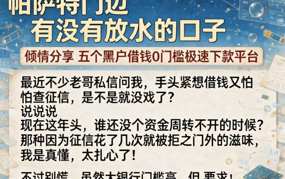 帕萨特门边有没有放水的口子,倾情分享五个黑户借钱0门槛极速下款平台