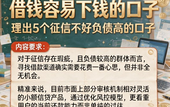 借钱容易下钱的口子,理出5个征信不好负债高的口子