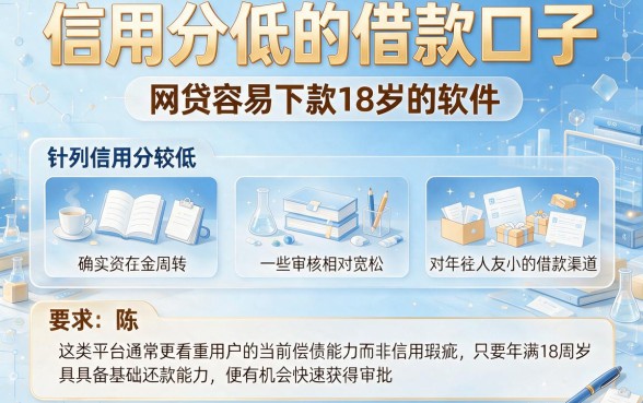 信用分低的借款口子,陈列5个网贷容易下款18岁的软件