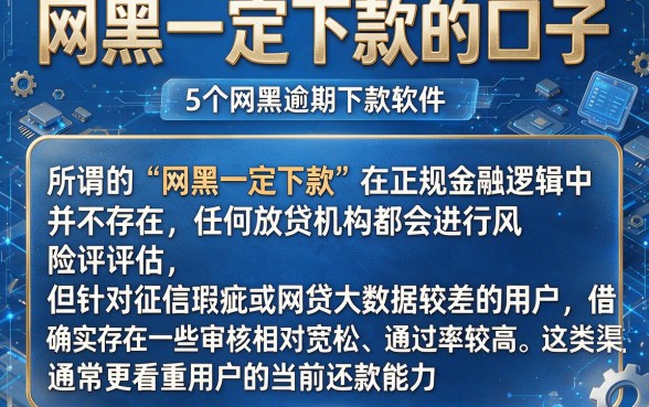 网黑一定下款的口子，陈列5个网黑逾期下款软件