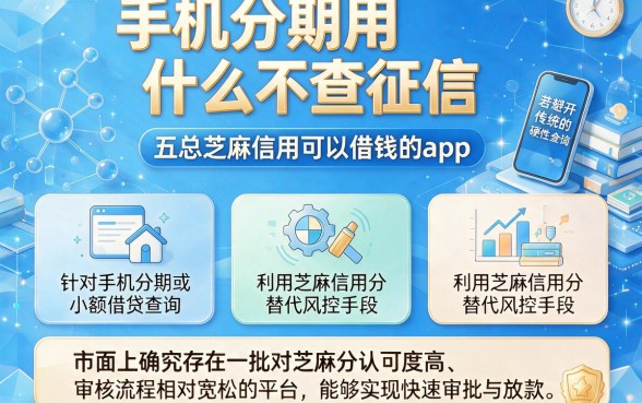 手机分期用什么不查征信，汇总五个芝麻信用可以借钱的app