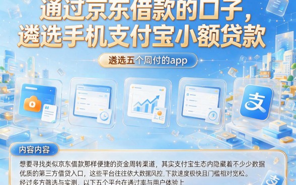 通过京东借款的口子，遴选五个手机支付宝小额贷款的app