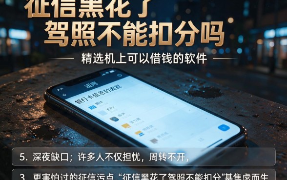 征信黑花了驾照不能扣分吗，精选5个手机上可以借钱的软件