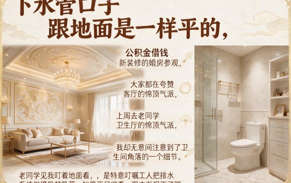 下水管口子跟地面是一样平的，细致阐述五个公积金借钱app